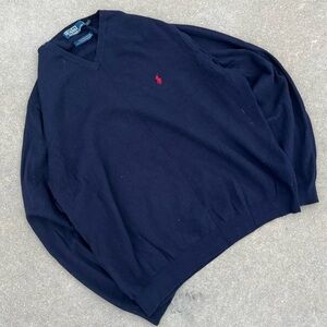 Ralph Lauren Navy V-Neck Sweater